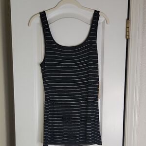 Halogen striped Black and White Women's Tank Top, size large